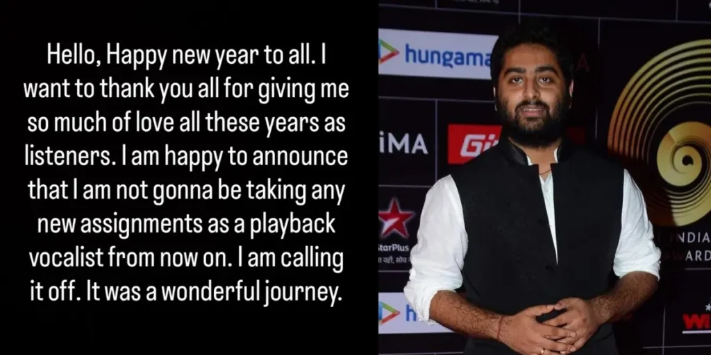 Arijit Singh playback singing decision