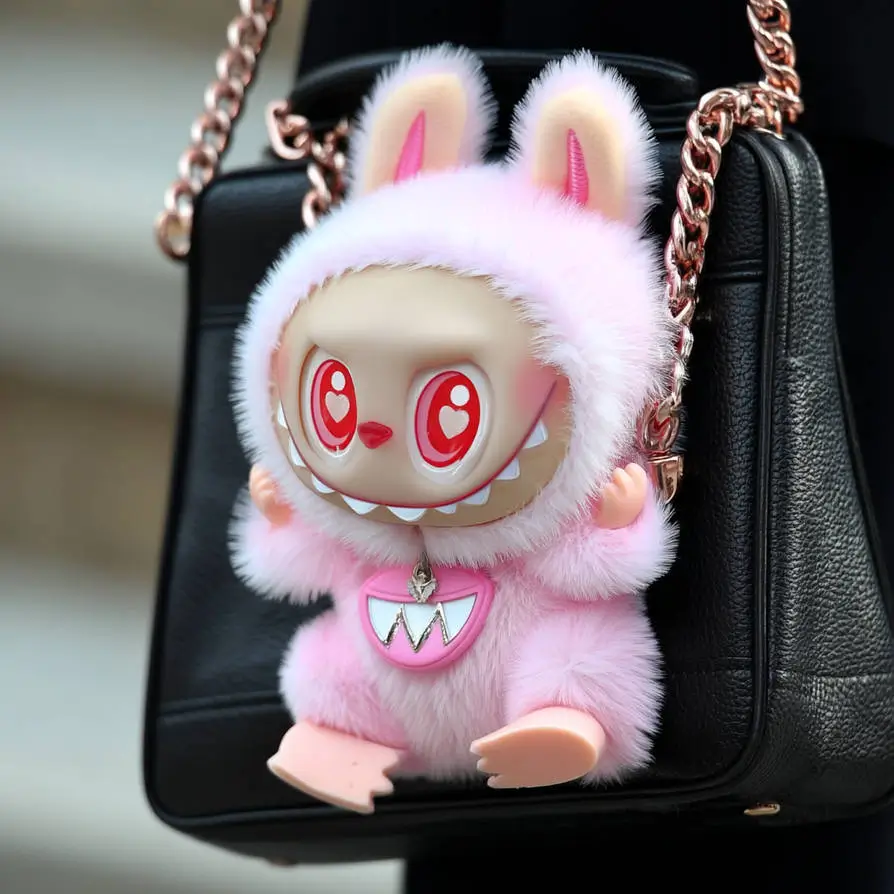 Pink Labubu Doll on bag